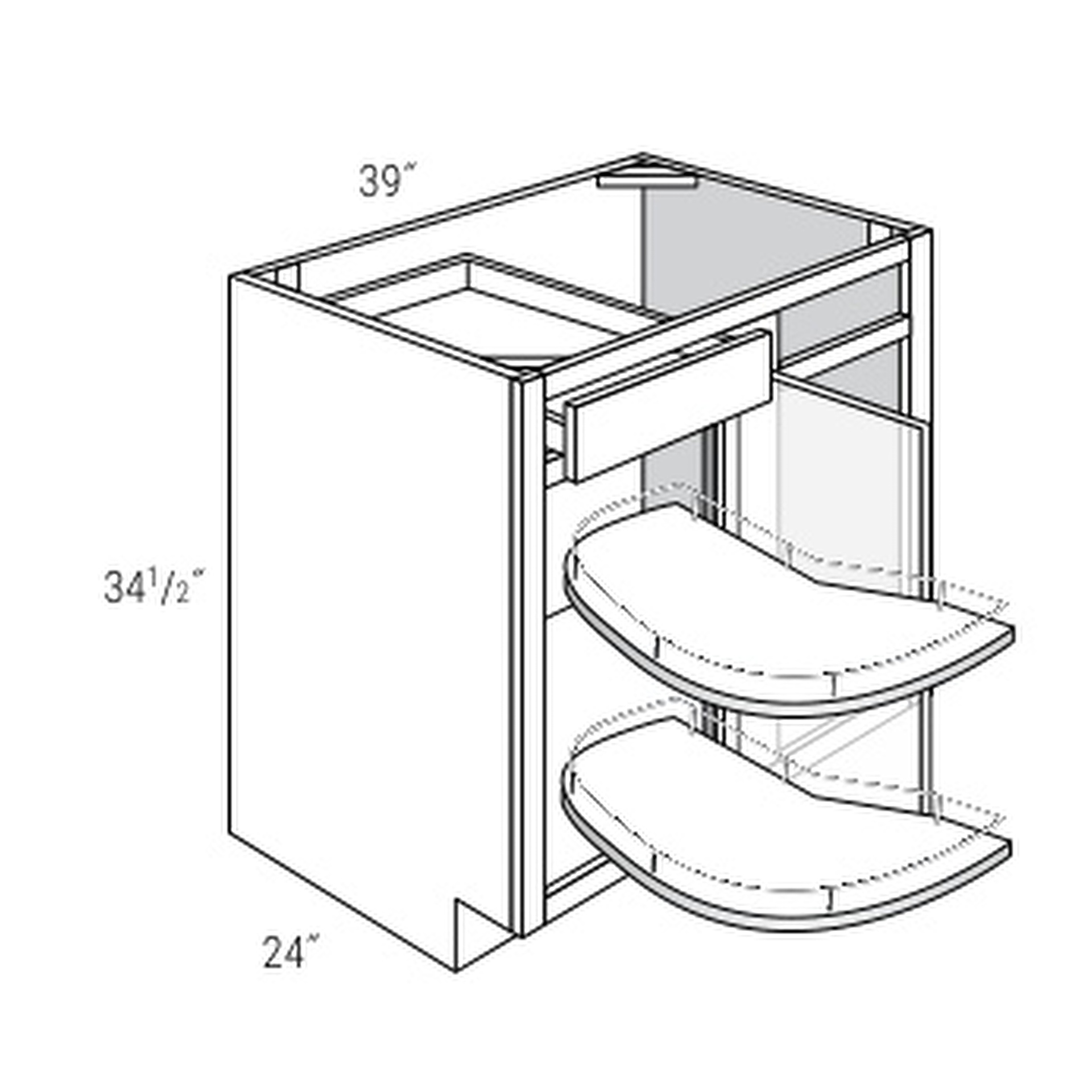 Single Door and Single Drawer Blind Base Cabinets With Pullout